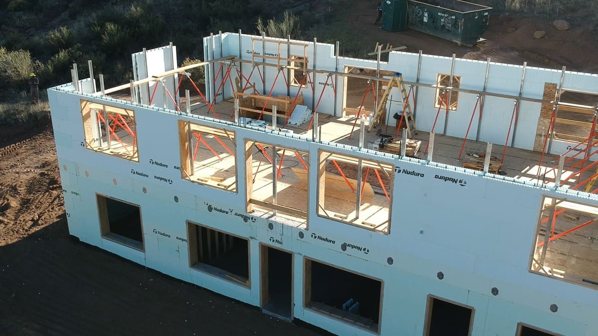 ICF foundation wall under construction